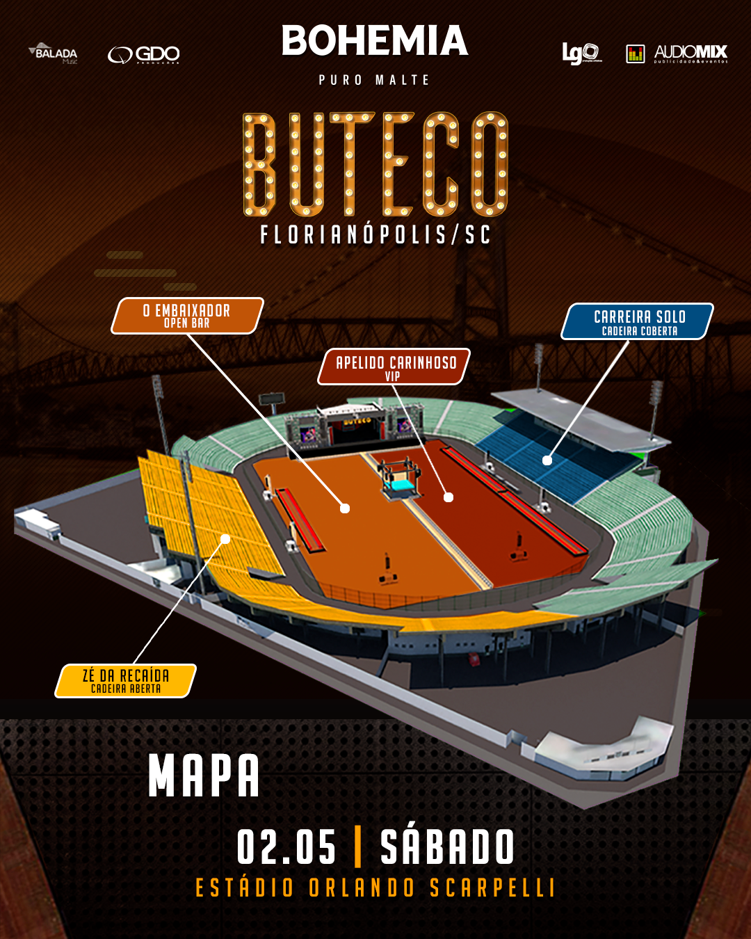 Show Buteco do Gusttavo Lima em 2024 será em um estádio de Curitiba
